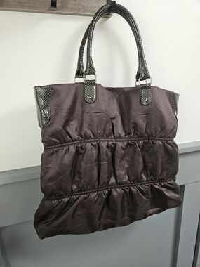 Retro Y2k Chocolate Brown Tessuto Tote Bag